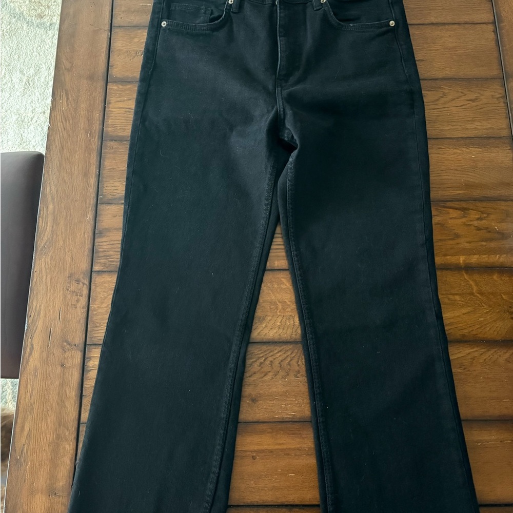 NWT Zara Women's Black Crop Flare Jeans
